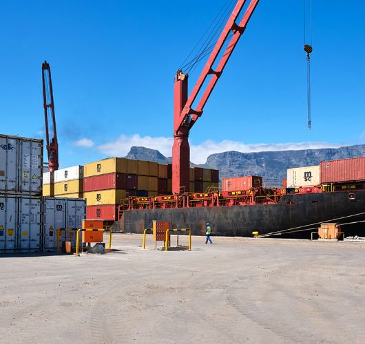 terminal dock with containers