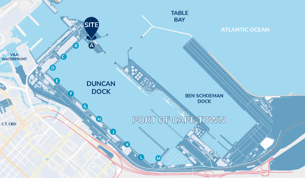 Cape Town Port map