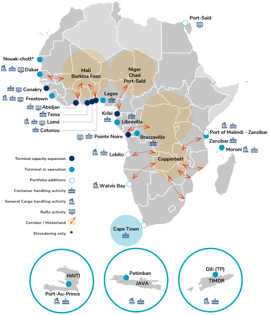 map of terminal ports